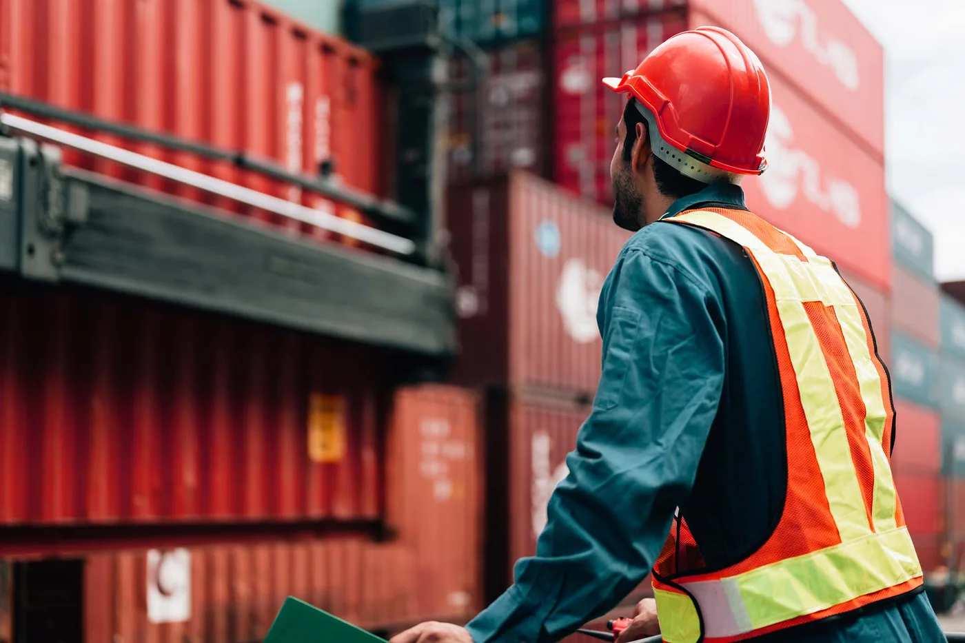 Warehouse engineer at industrial container yard